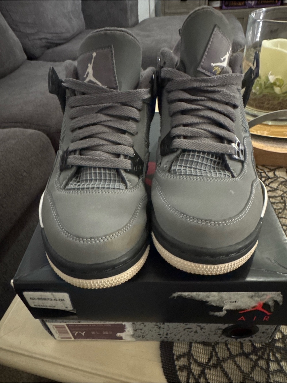 Jordan Men’s Sneakers in Grey with Off-White Accents